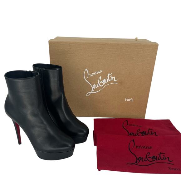 Christian Louboutin Bianca Booty in Black Leather 120 - Picture 2 of 16